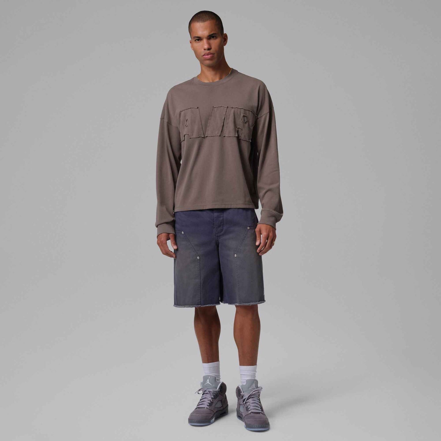 Air Jordan Mens Air Long Sleeve - Cave Stone