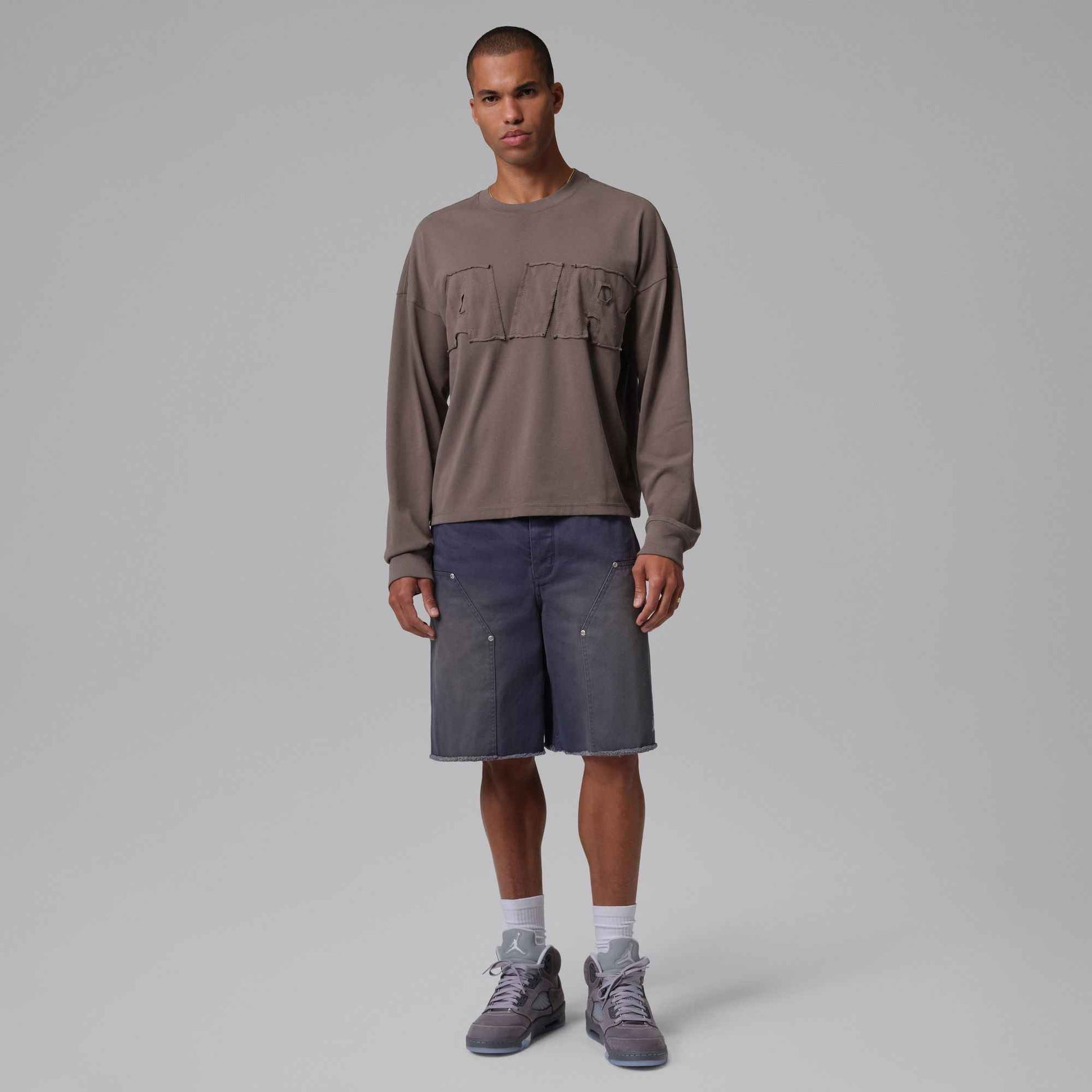 Air Jordan Mens Air Long Sleeve - Cave Stone