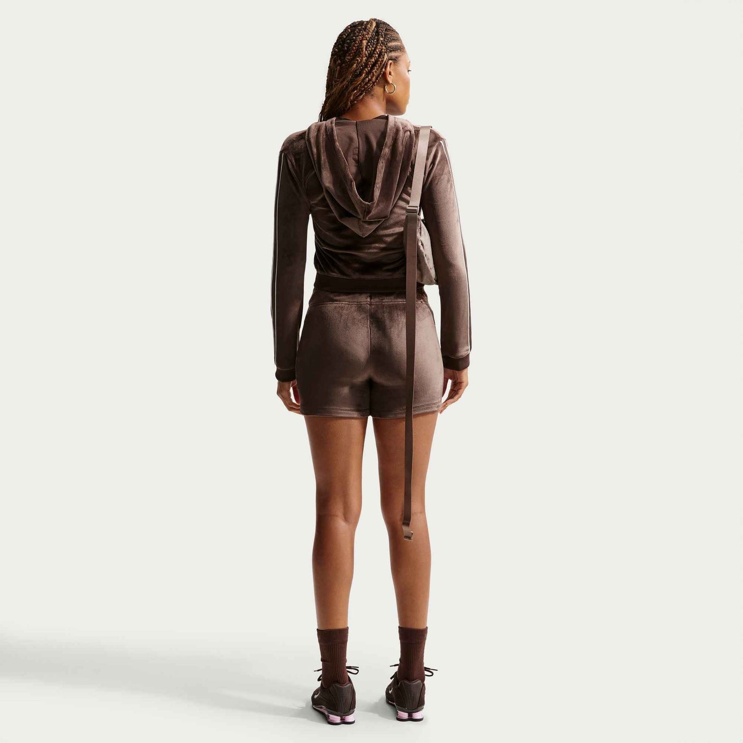 Nike Womens Full Zip Long Sleeve - Baraque Brown