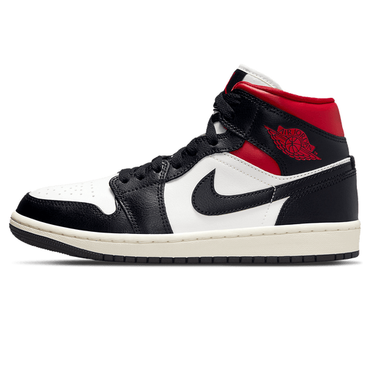 Air Jordan 1 Mid Wmns Black Sail Gym Red - Iconic Retro High Style