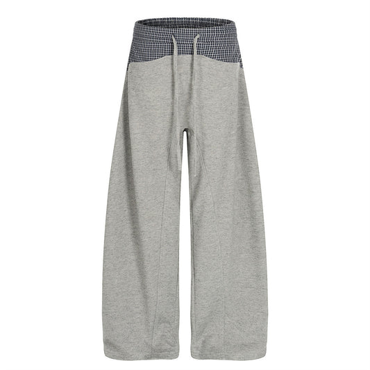 LUW Plaid Patchwork Contrasting Casual Sweatpants - Luxuryurbanwear