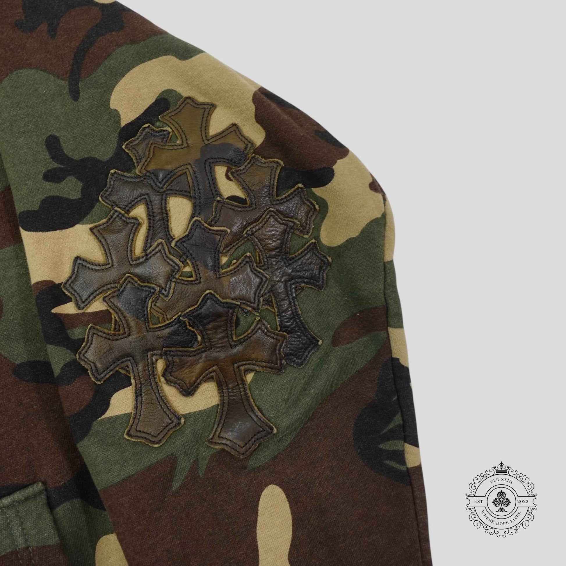 Chrome Hearts Vintage Cross Patch Thermal Zip Up Hoodie