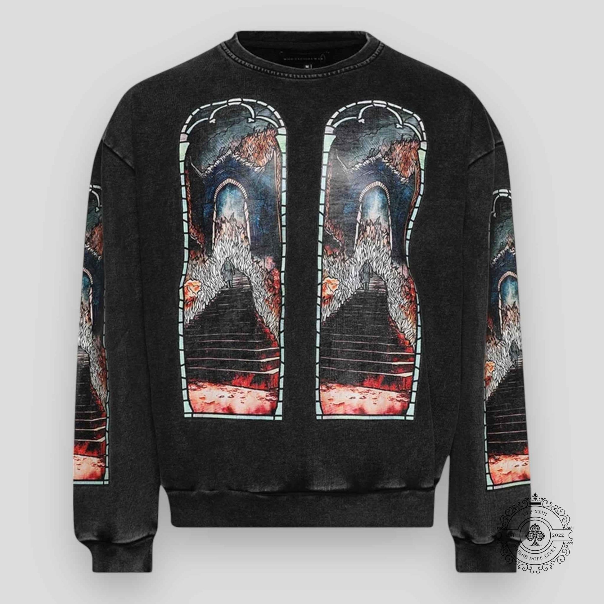 Who Decides War Descent Crewneck Sweater In Vintage Grey