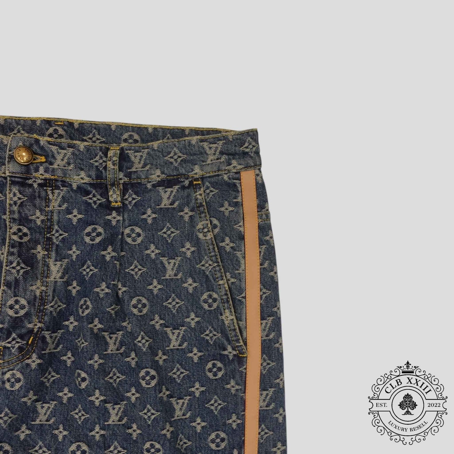 Louis Vuitton Monogram Denim Tailored Jeans in Indigo Wash