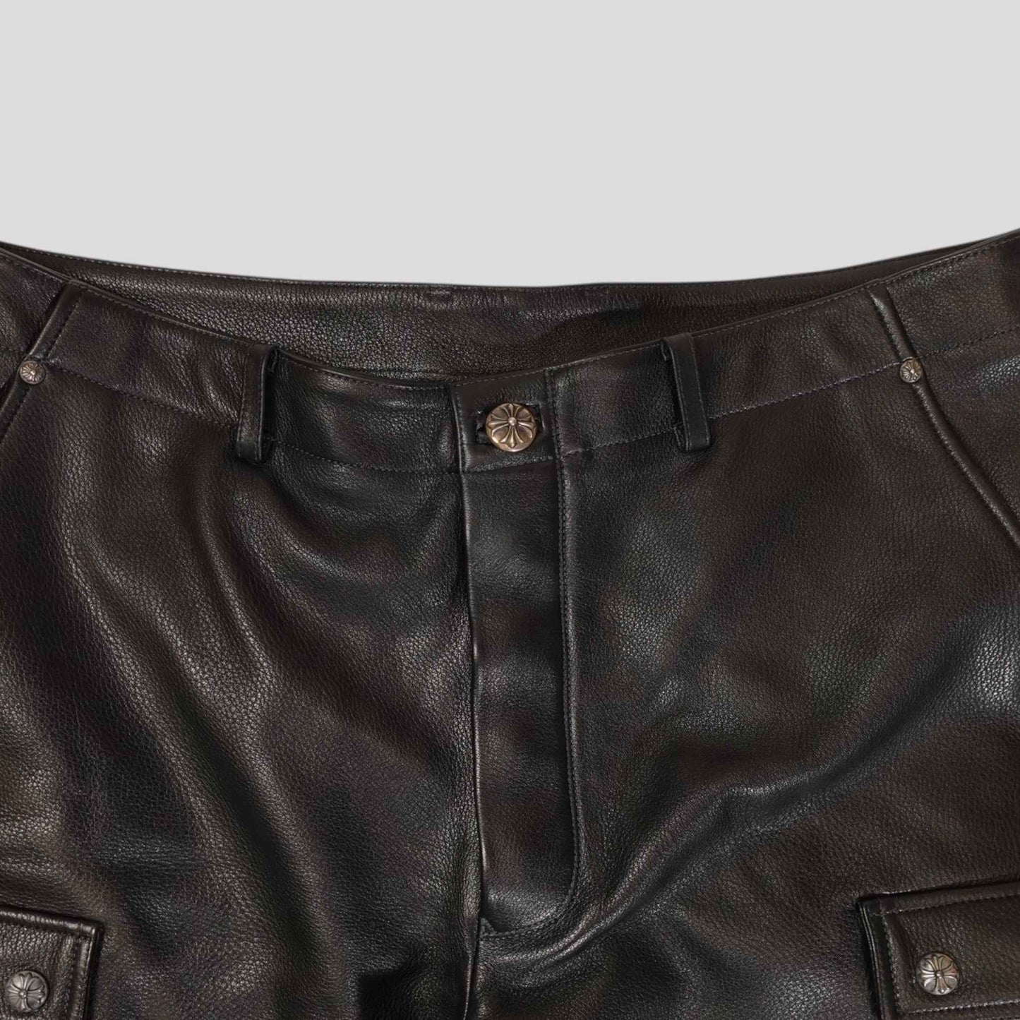 Chrome Hearts Devil Dog Leather Pants in Black
