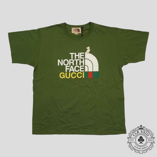 Gucci X The North Face Cat Print Tee in Green