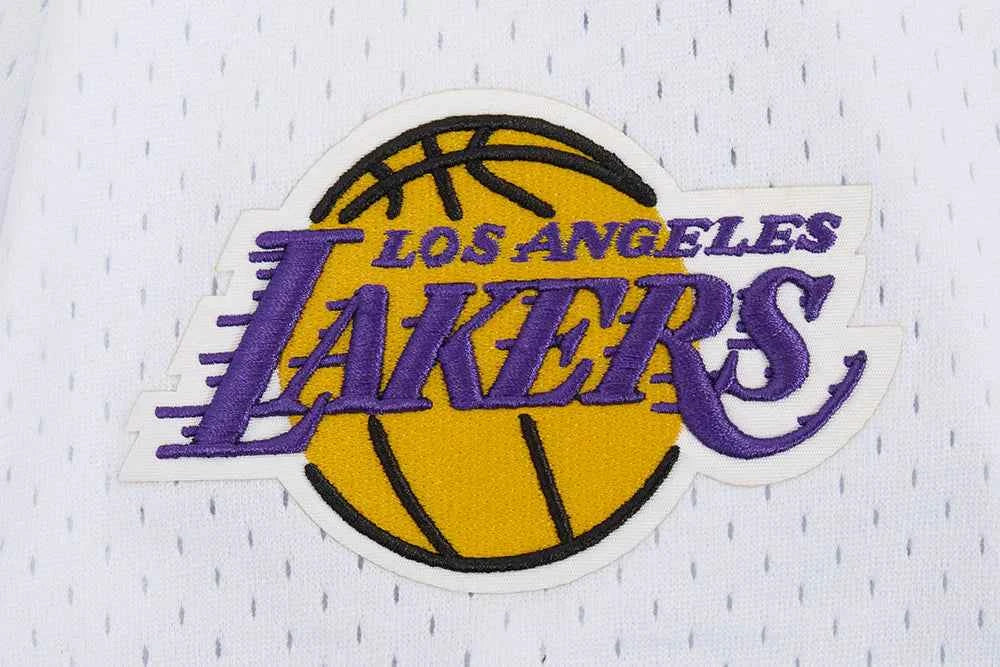 Pro Standard LA Lakers Script Tail Mesh Button Down Shirt - White/Black