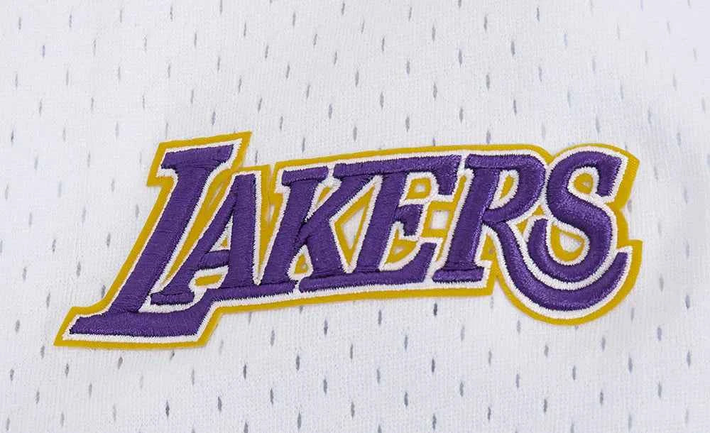 Pro Standard LA Lakers Script Tail Mesh Button Down Shirt - White/Black