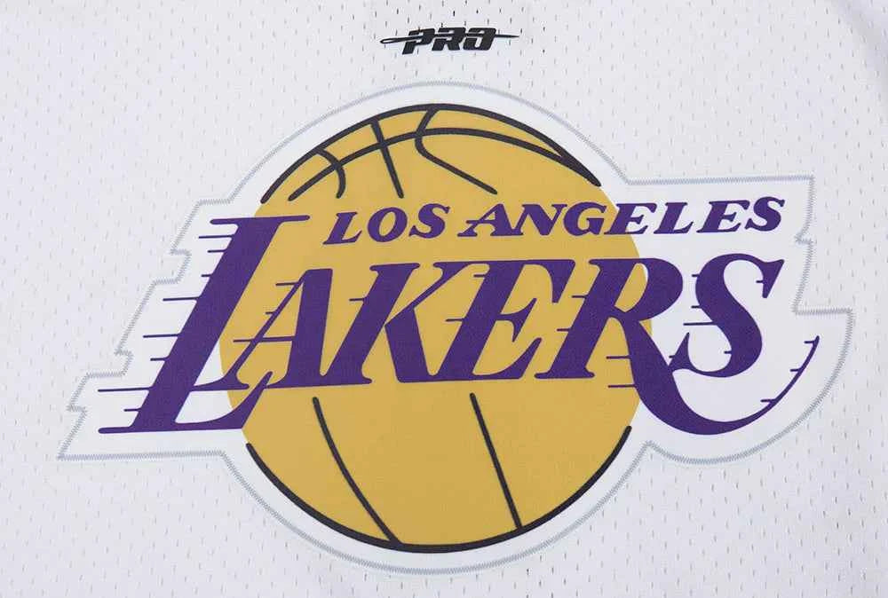 Pro Standard LA Lakers Script Tail Mesh Button Down Shirt - White/Black