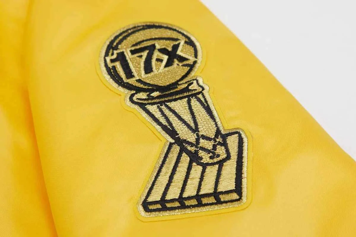 Pro Standard LA Lakers Big Logo Satin Jacket - Gold