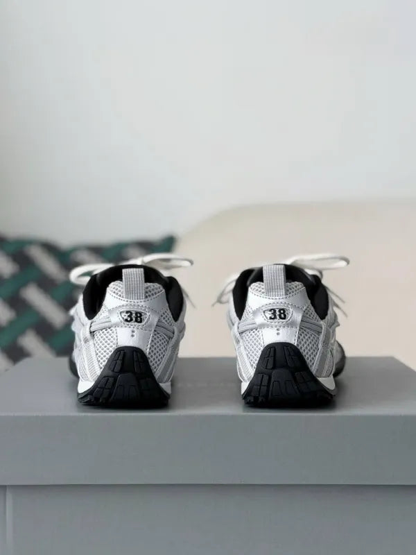 Balenciaga Radar Gradient Lines Sneakers – White, Silver, Black & Blue