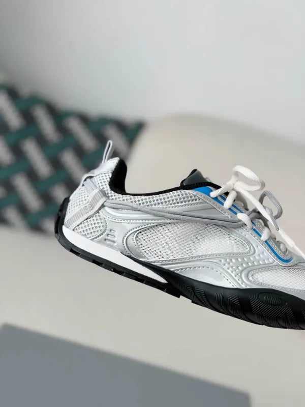 Balenciaga Radar Gradient Lines Sneakers – White, Silver, Black & Blue