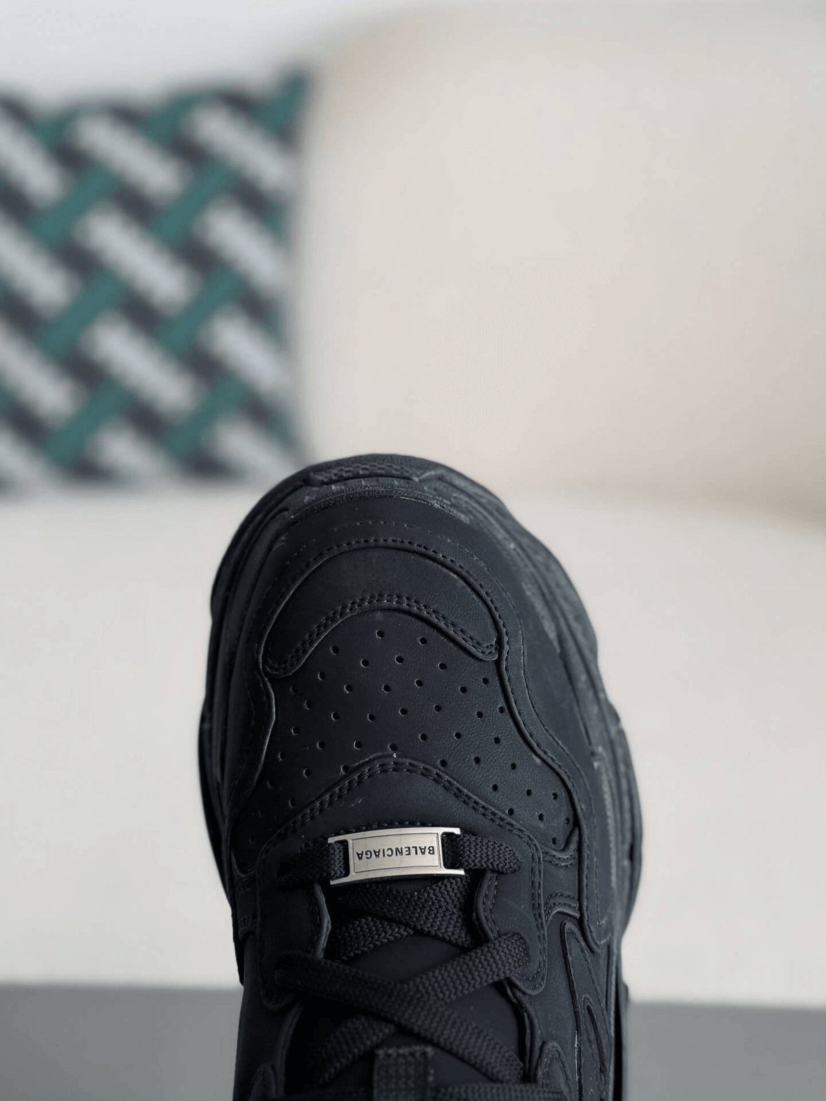 Balenciaga Triple S Sneaker – Full Black Nubuck & Mesh CUSTOM