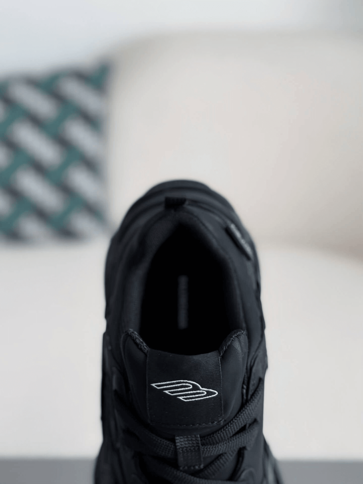 Balenciaga Triple S Sneaker – Full Black Nubuck & Mesh CUSTOM
