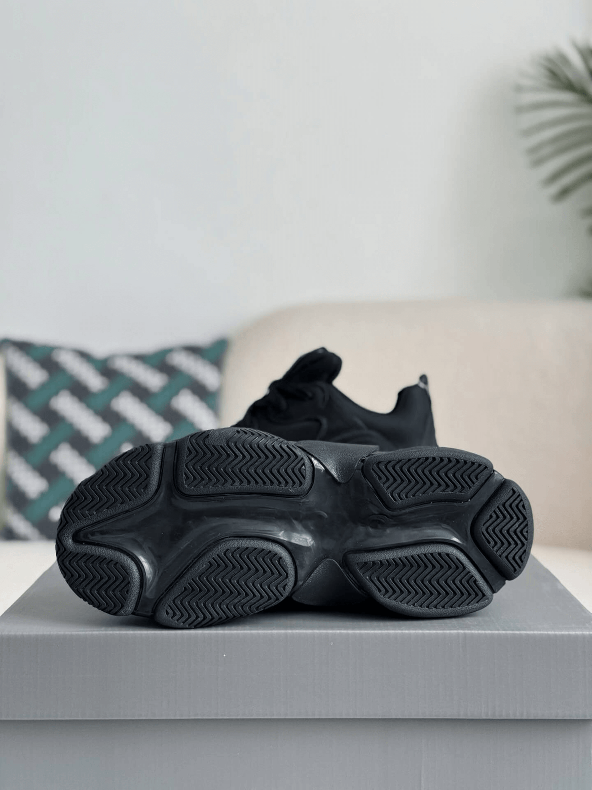 Balenciaga Triple S Sneaker – Full Black Nubuck & Mesh CUSTOM