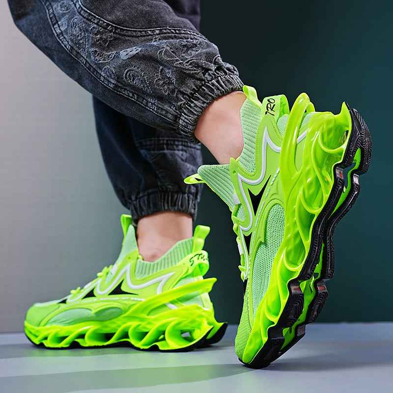 Model wearing Blaze Diablo shoes during a heavy barbell squat to show heel stability