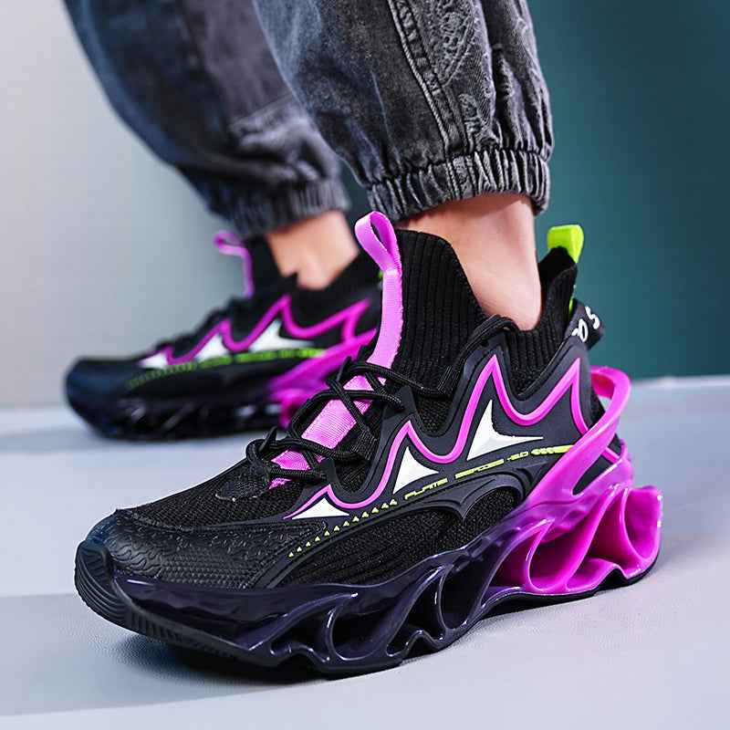 Model wearing Blaze Diablo shoes during a heavy barbell squat to show heel stability