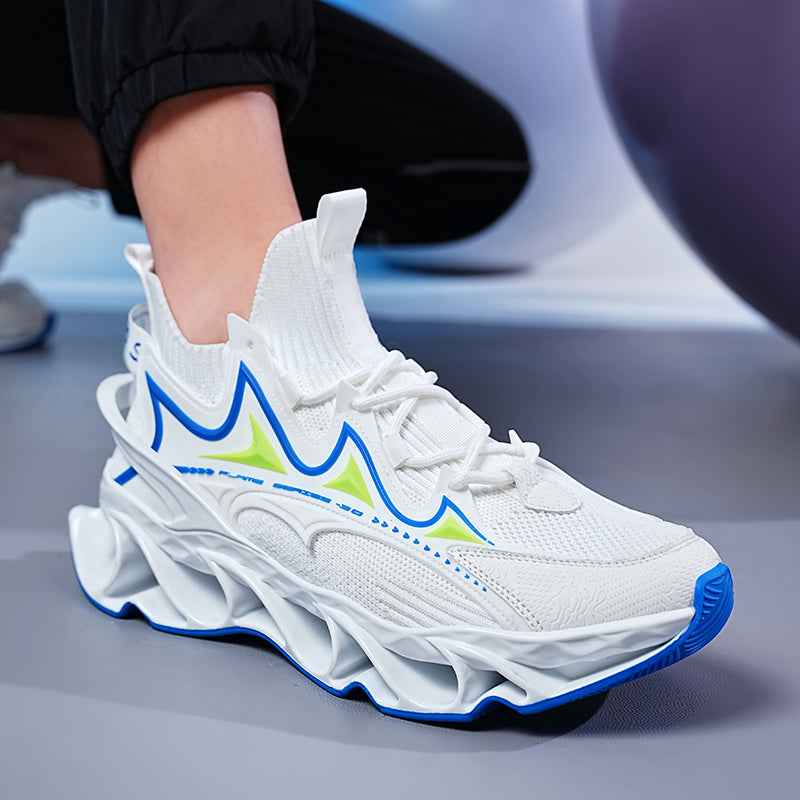 Model wearing Blaze Diablo shoes during a heavy barbell squat to show heel stability