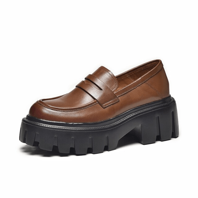 USS Shoes Borys Women's Leather Platform Loafer Shoes