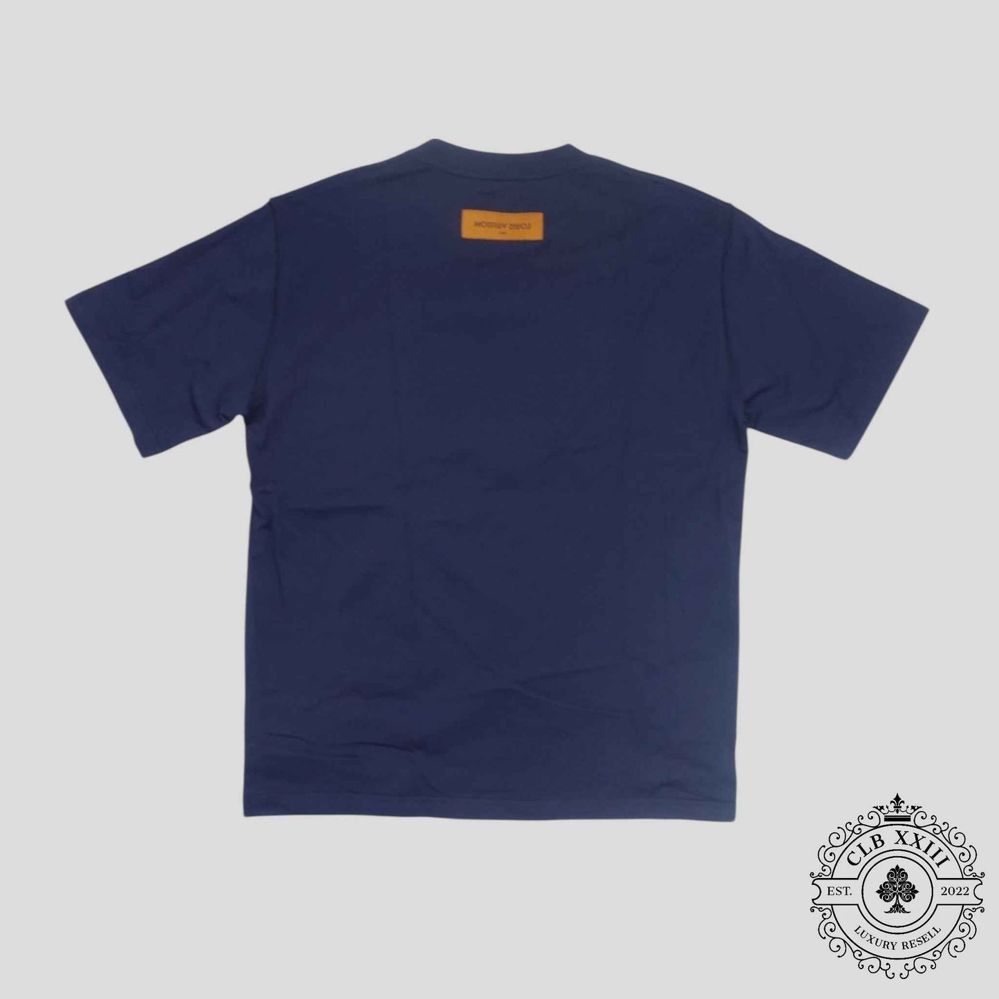 Louis Vuitton LV Stitch Print Embroidered Tee in Navy Blue