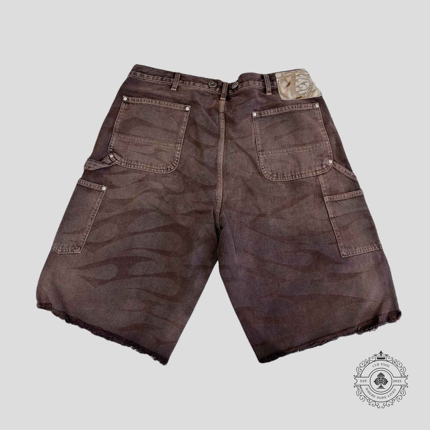 Hellstar Denim Shorts in Brown