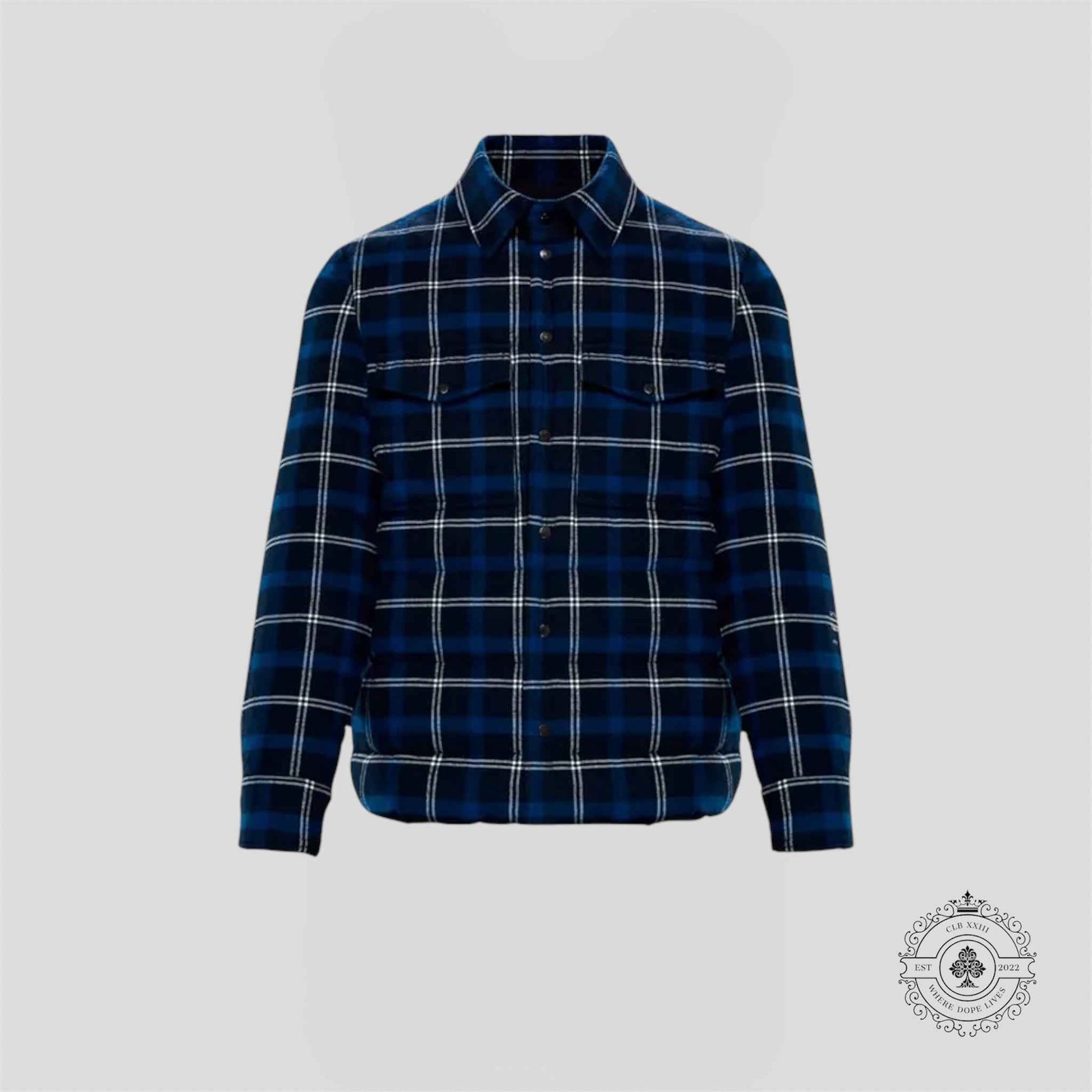 Moncler X Fragment Moron Flannel Jacked in Blue
