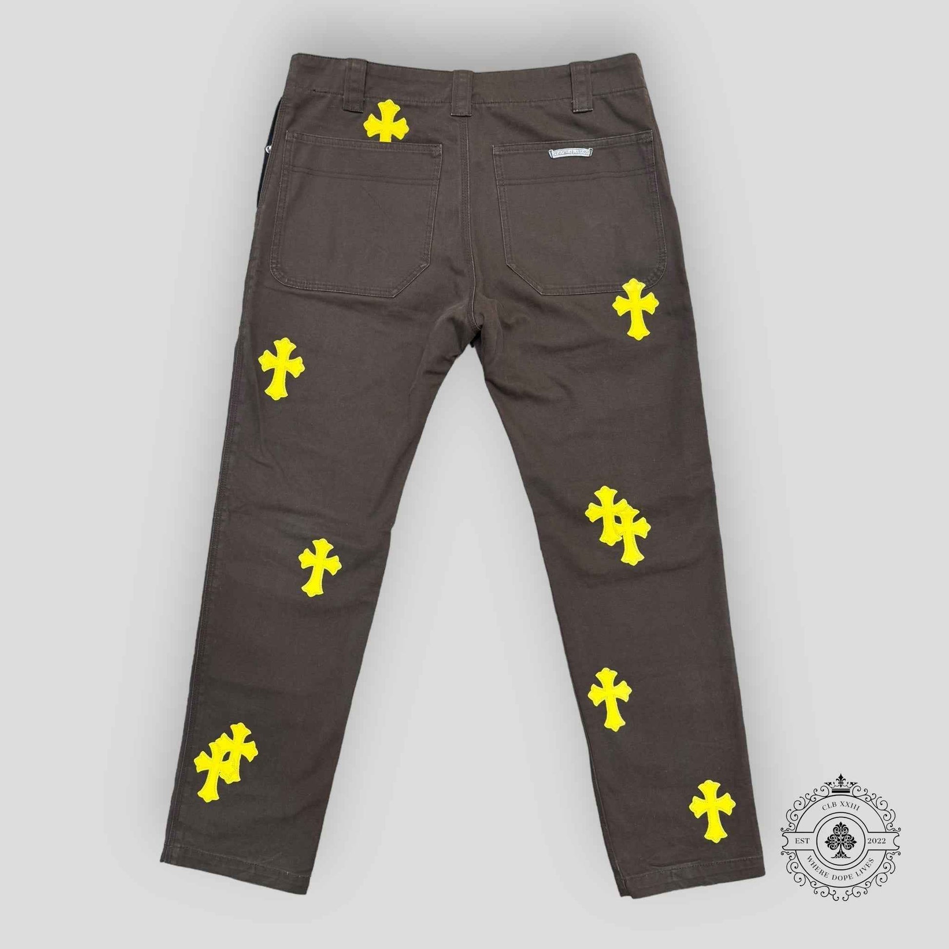 Chrome Hearts Yellow Cross Patch Carpenter Pants