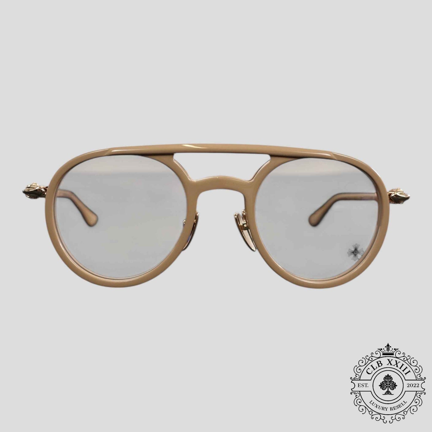 Chrome Hearts Loveboat Glasses in Beige
