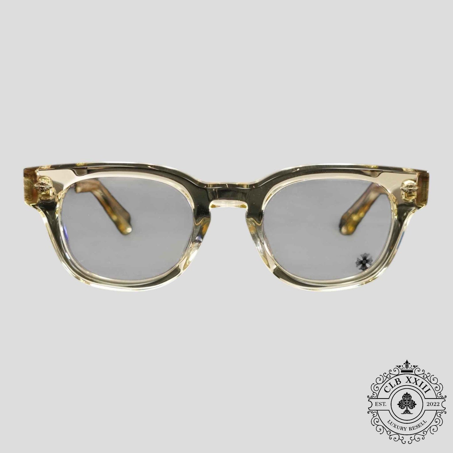 Chrome Hearts Jenna Tail Yea Glasses in Clear/Gold