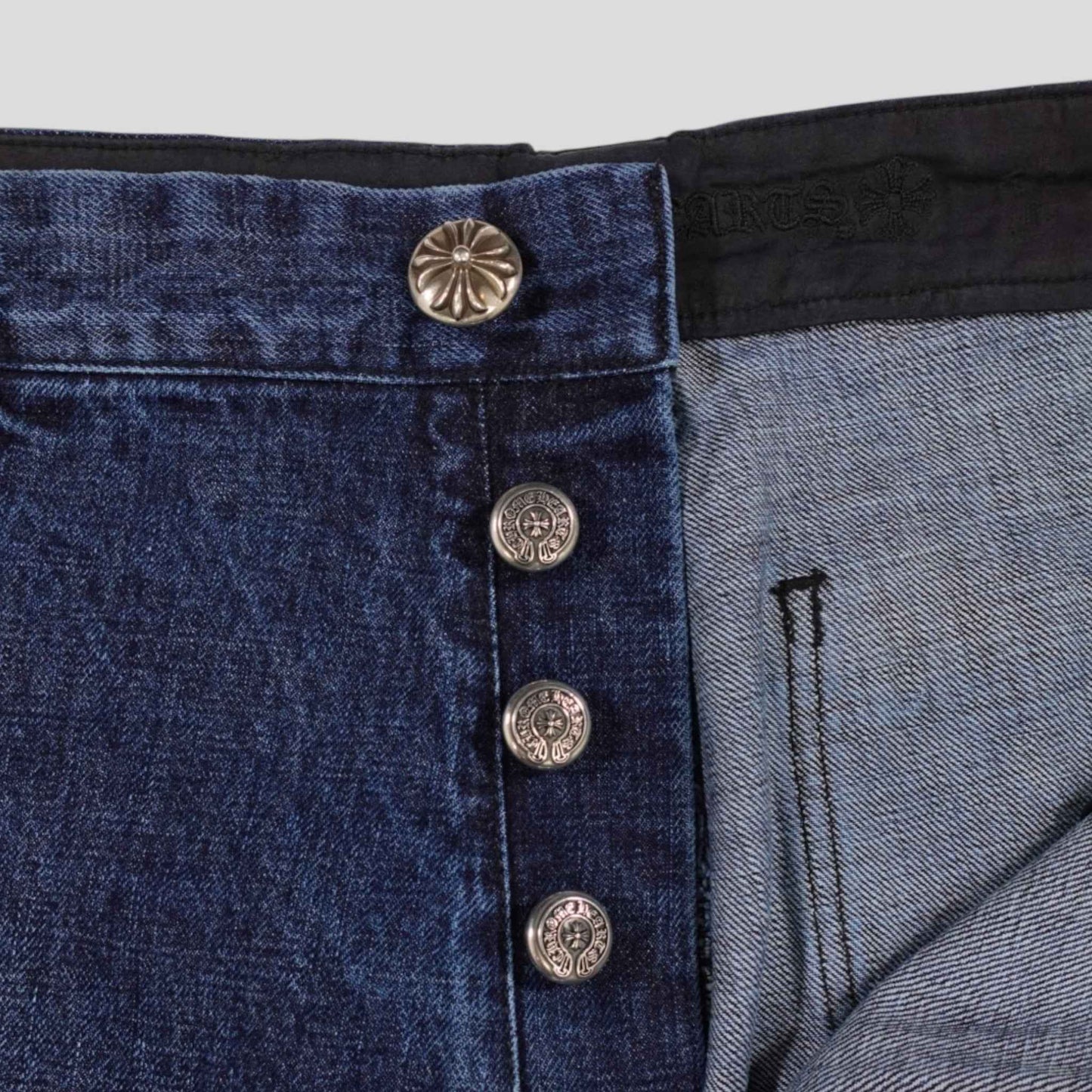 Chrome Hearts Double Turbo Diesel Carpenter Pants in Dark Wash