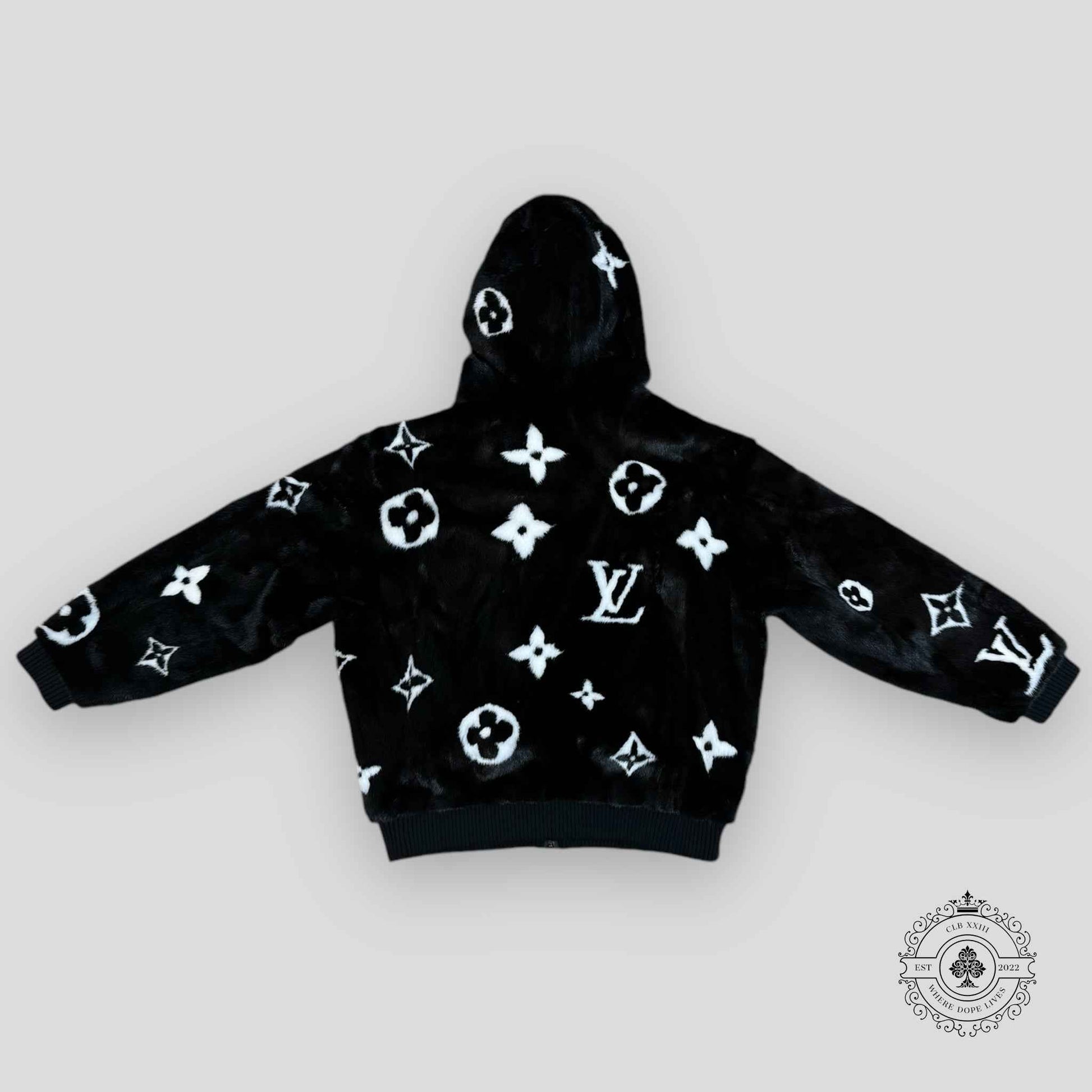 Louis Vuitton Monogram Mink Fur Zipped Jacket