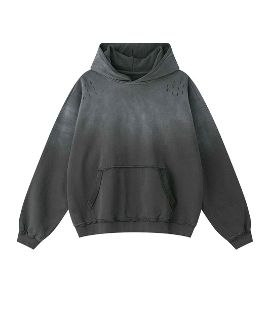 GREY DISTRESSED HOODIE