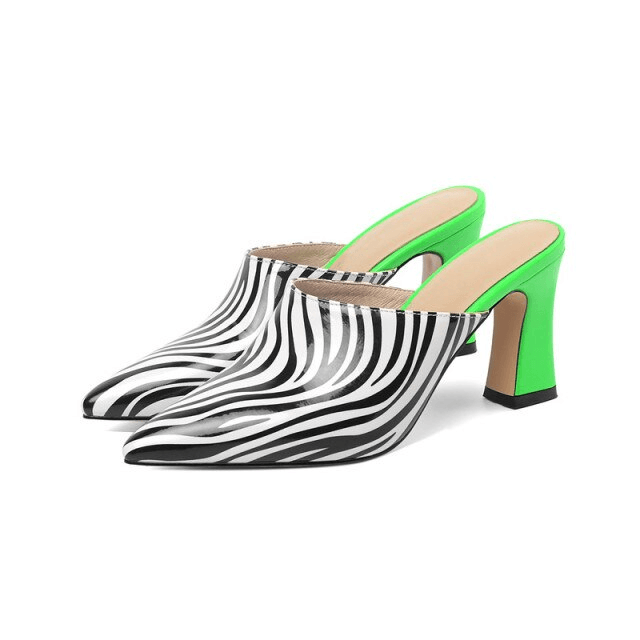 USS Shoes Cami Women's High Heel Patent Leather Mules
