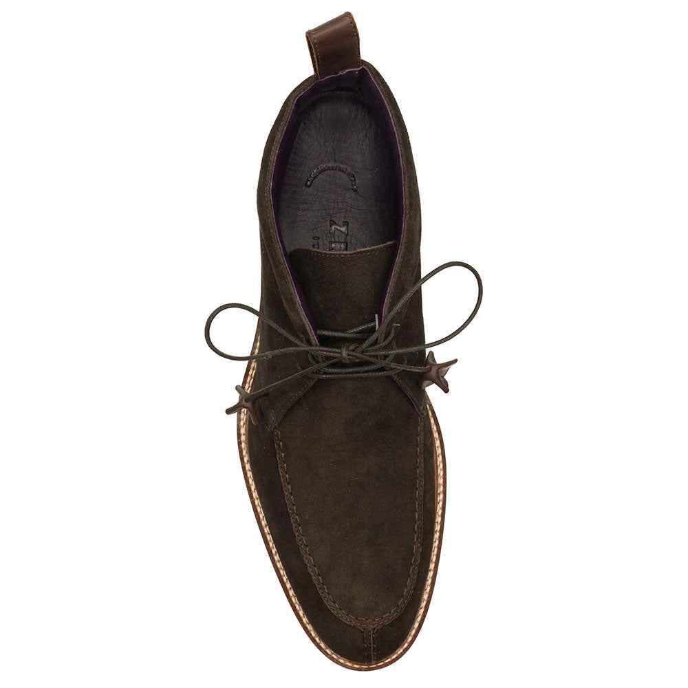 46-605-NIC CAMPO HIGH Italian Sueded Goatskin Chukka Boot, Nicotine
