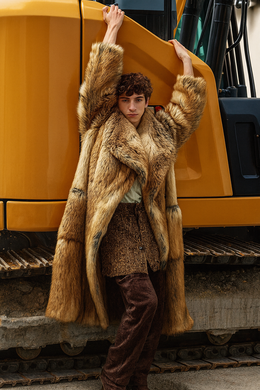 Y2K Luxury Oversized Colorful Faux Fur Coat - Luxuryurbanwear