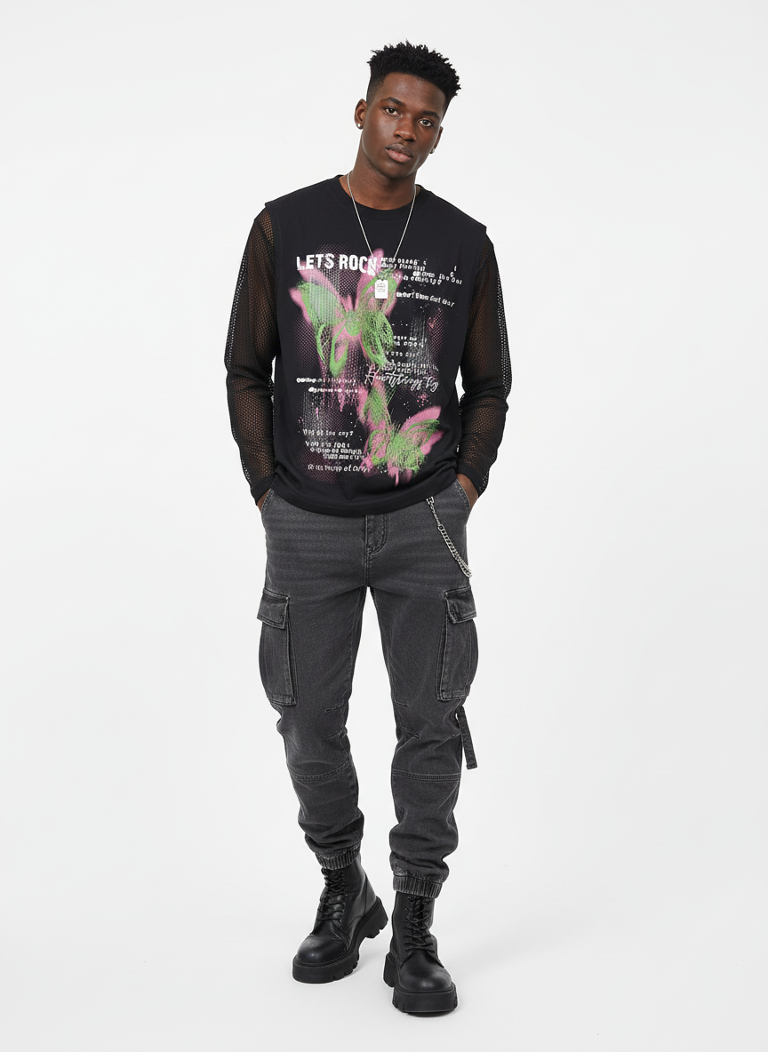 Street Butterfly Graphic Tank Top - Luxuryurbanwear