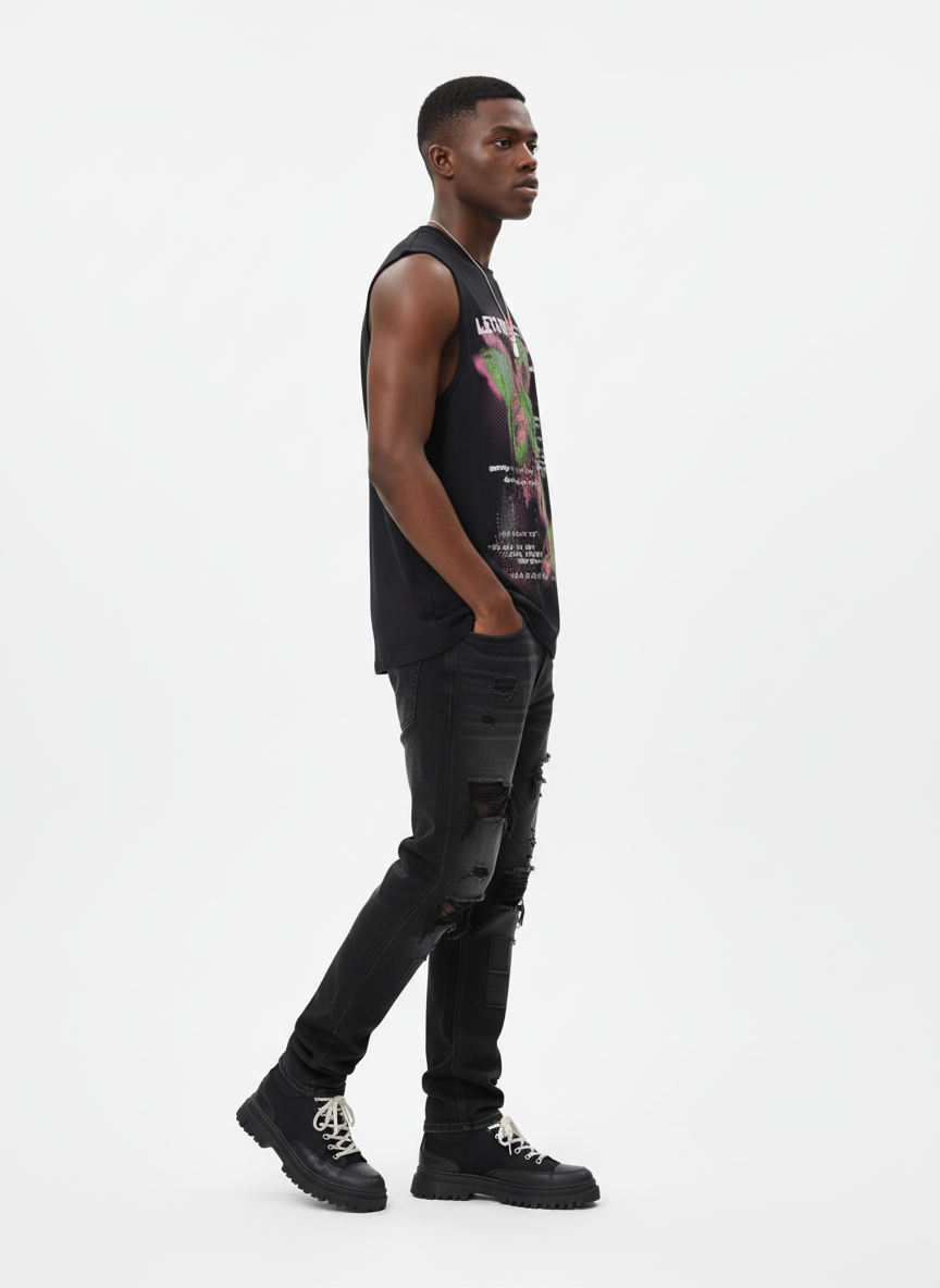 Street Butterfly Graphic Tank Top - Luxuryurbanwear