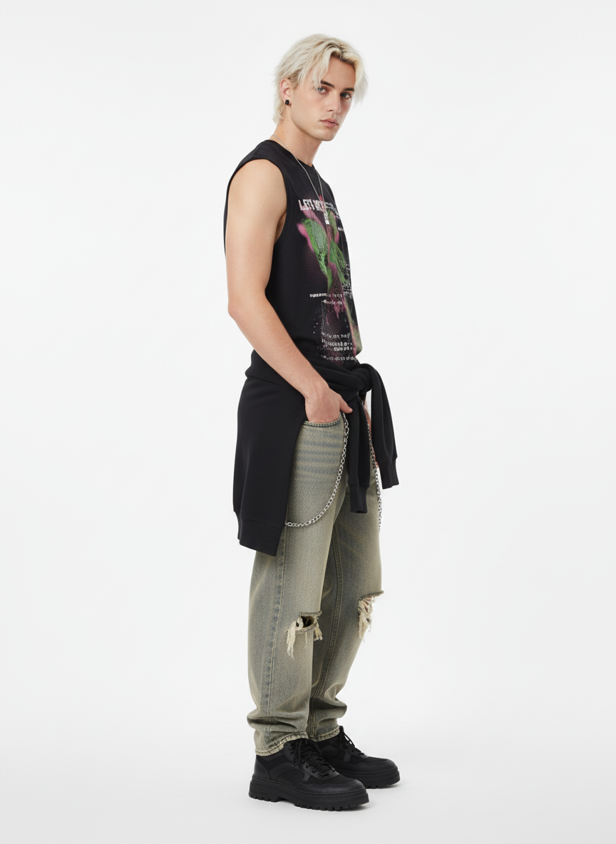 Street Butterfly Graphic Tank Top - Luxuryurbanwear