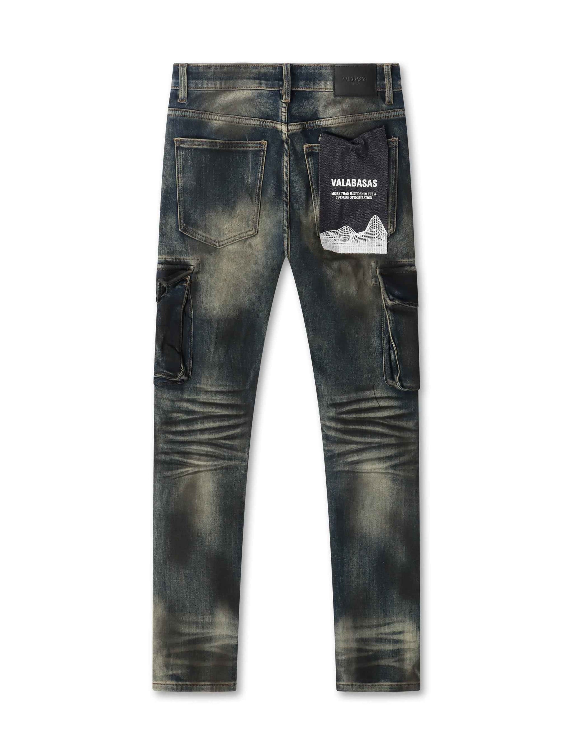 Valabasas Broken Skinny Jeans - Dirty Blue