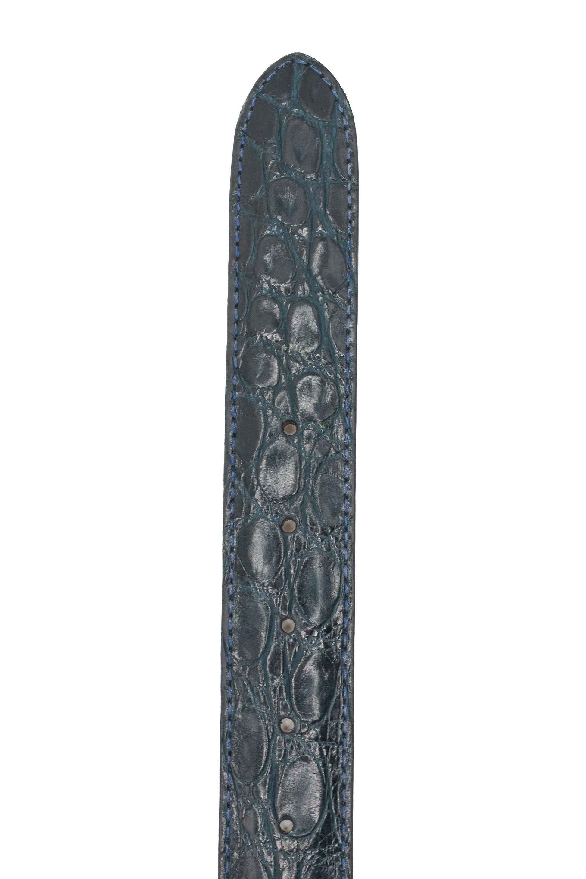71-155-NVY Crocodile Belt, Navy