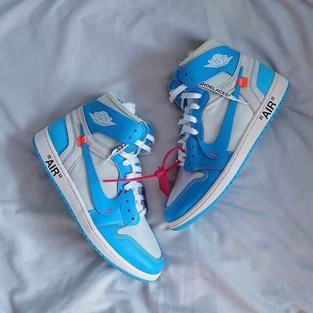 Custom Air Jordan 1 OFF-White Blue Sneakers for Unique Style SneakerNational