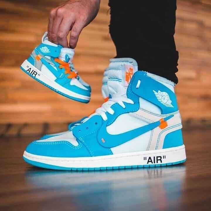 Custom Air Jordan 1 OFF-White Blue Sneakers for Unique Style SneakerNational