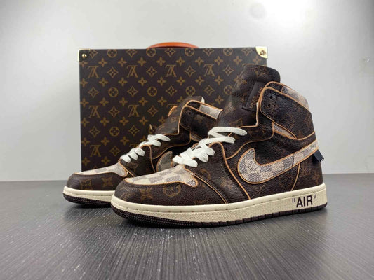 Custom Air Jordan 1 OFF-W Monogram Sneakers for Unique Style SneakerNational