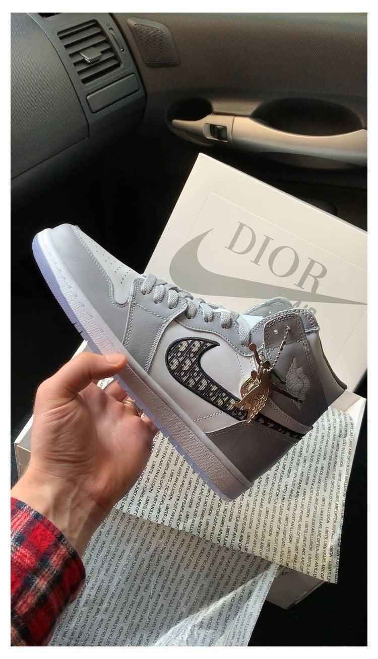 Custom Dior x Air Jordan 1 High OG "Grey"AJ1 High Q SneakerNational