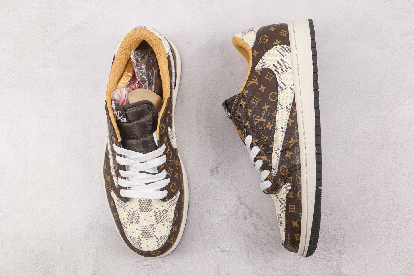 Custom Fragment x Travis Scott x Air Jordan 1 Low LV DM7866 216 SneakerNational