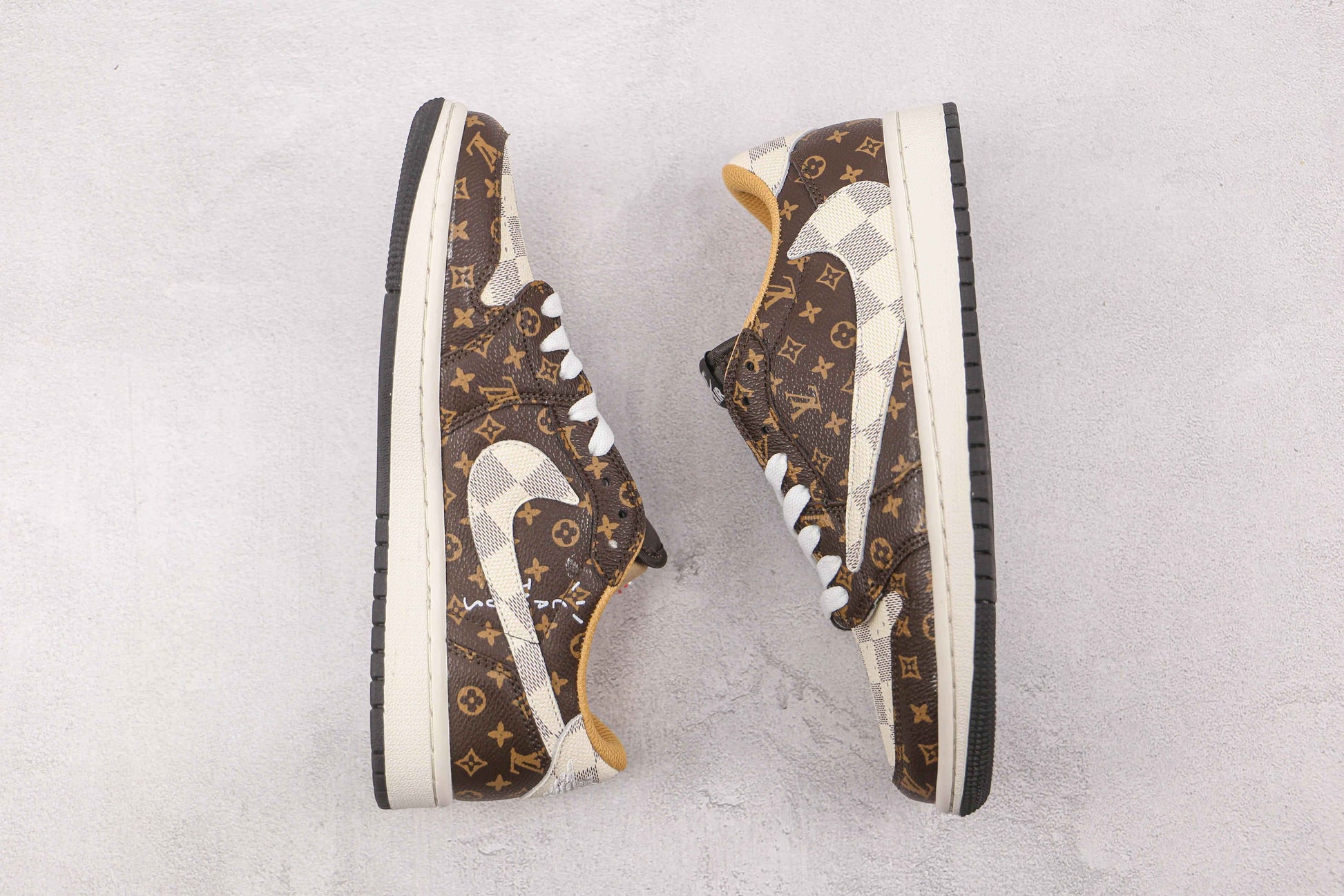 Custom Fragment x Travis Scott x Air Jordan 1 Low LV DM7866 216 SneakerNational