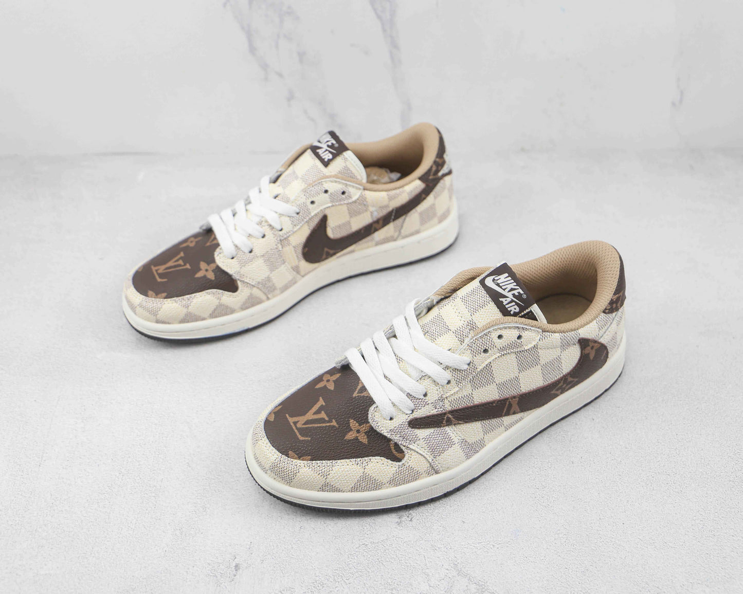 Custom Air Jordan 1 Low Monogram - Fragment x Travis Scott Collaboration SneakerNational