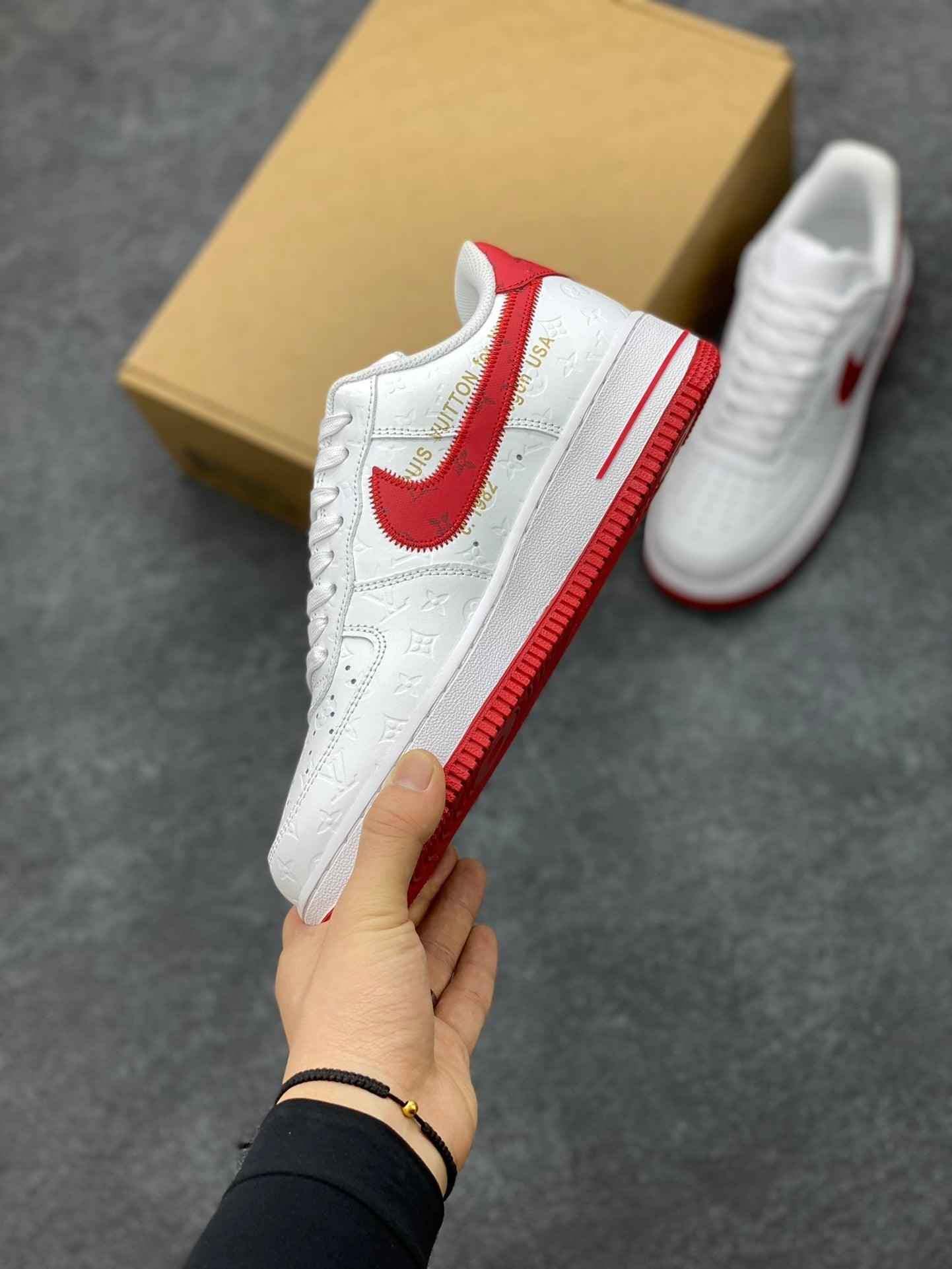 Custom Nk Air Force 1'07 x LV Low Air Sole LD0212 SneakerNational