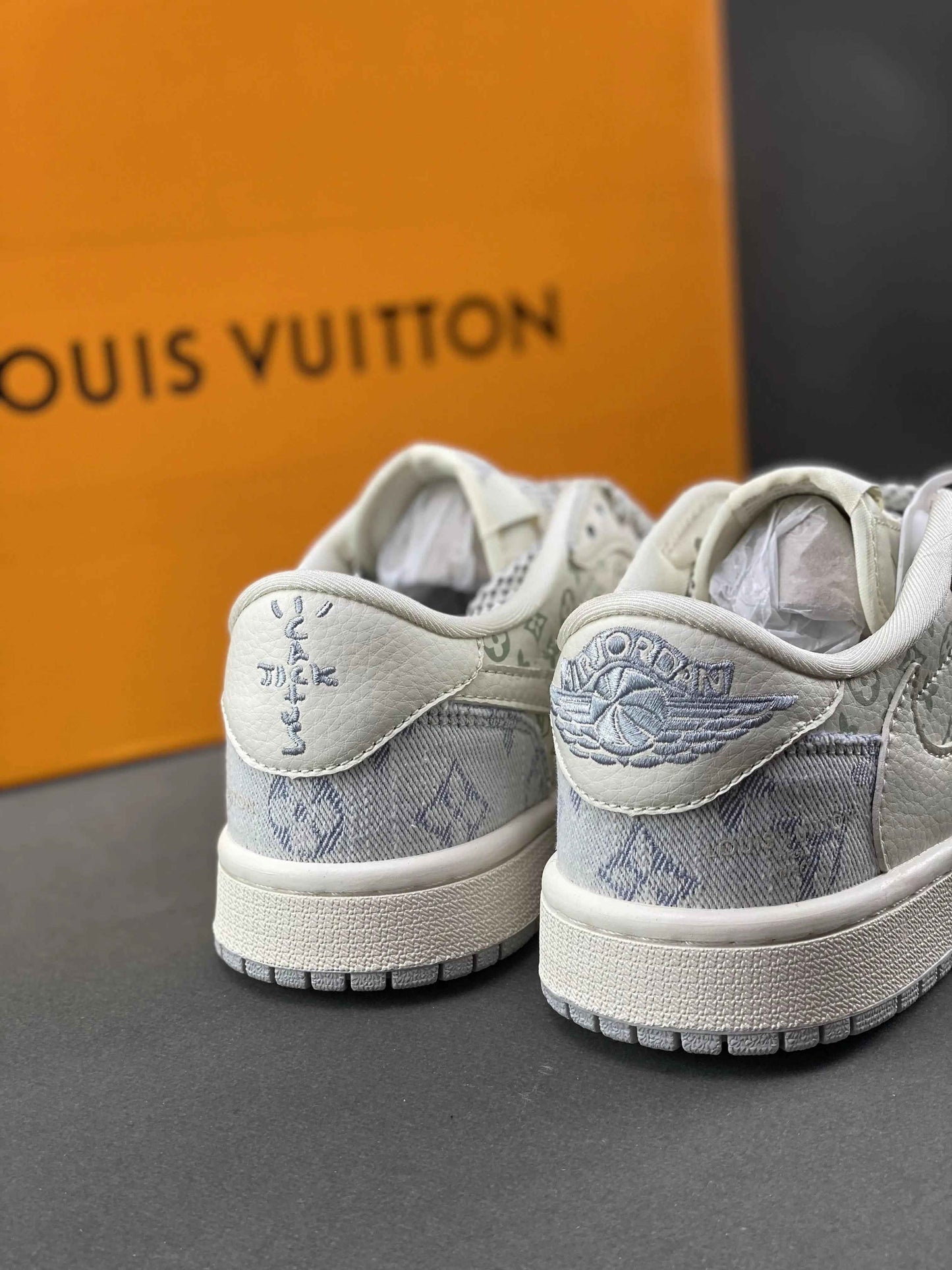 Custom Travis Scott x Air Jordan 1 x LV SJ2068-007 SneakerNational