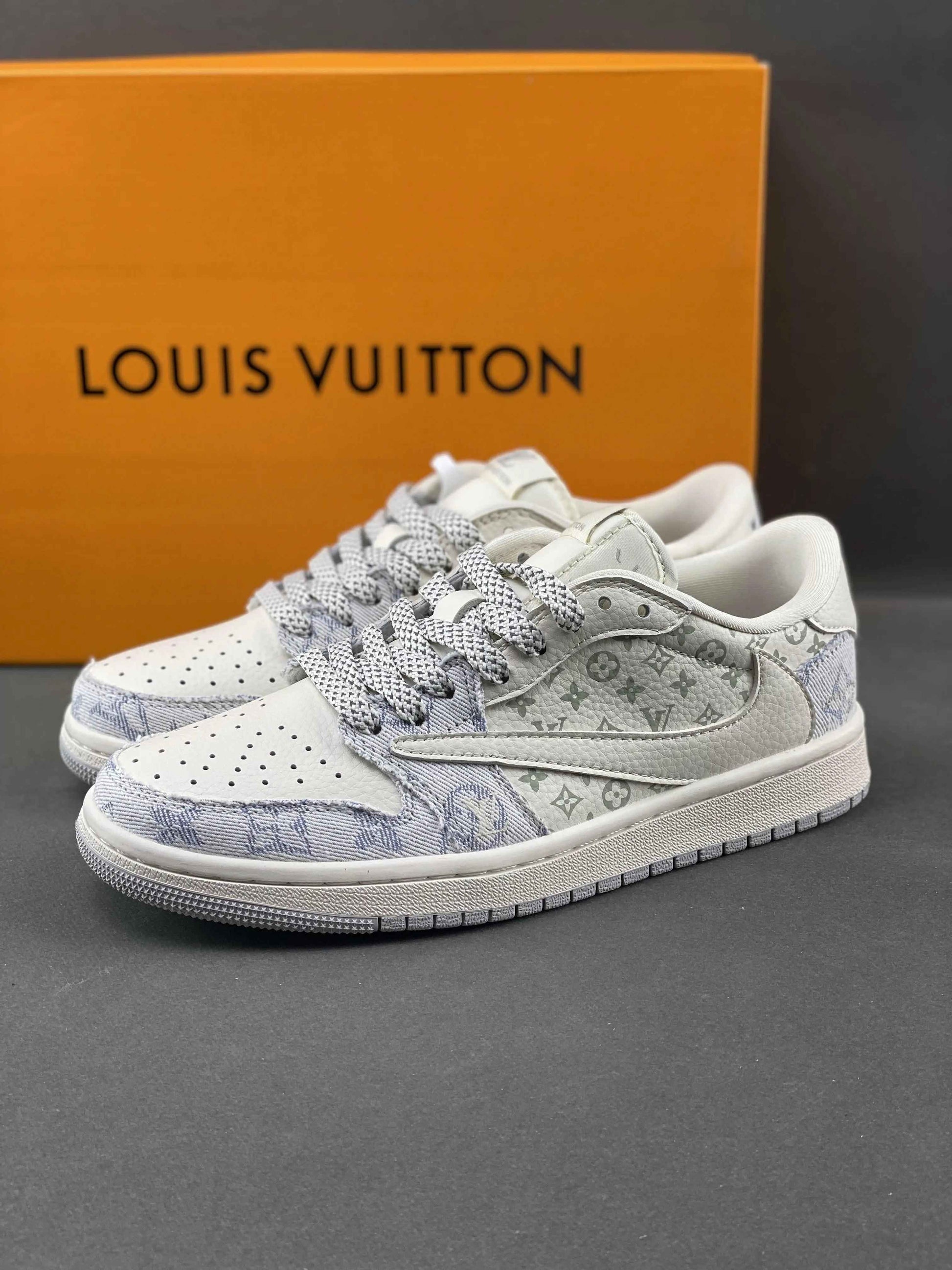 Custom Travis Scott x Air Jordan 1 x LV SJ2068-007 SneakerNational